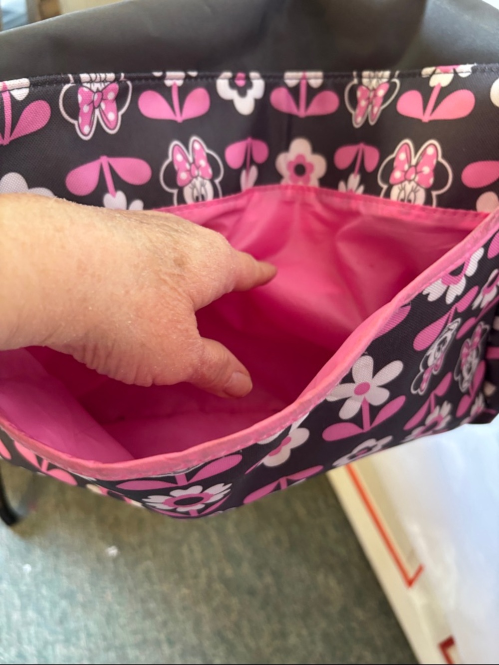 Disney Black and Pink Minnie Floral Messenger Crossbody - Picture 4 of 16